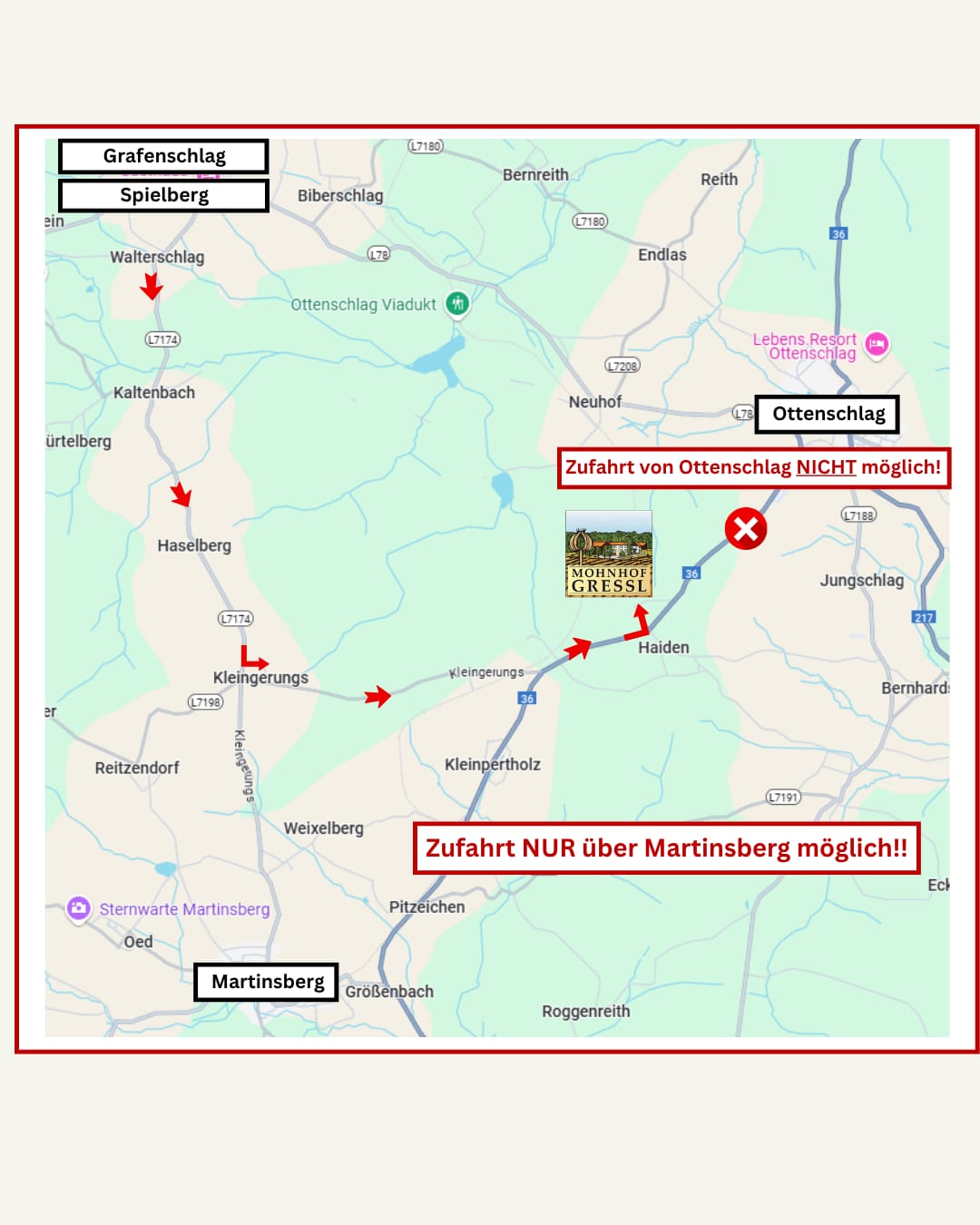 Zufahrt nur über Martinsberg